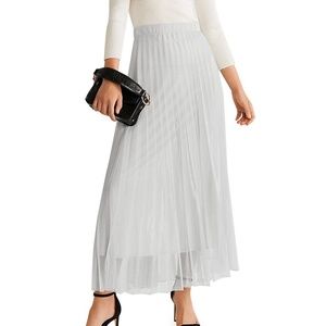 Mango Silver Pleated Skirt